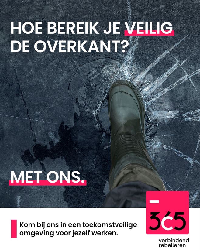 Hoe bereik je veilig de overkant? Met ons. Ga voor jezelf werken. Join 365 Consulting.